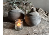 Set van 2 houten potjes
